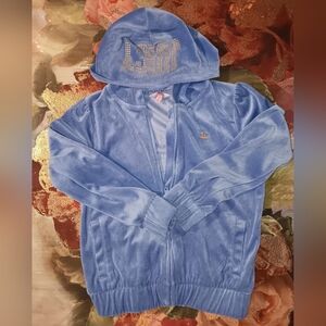 Juicy Couture Blue Hooded Sweatshirt Athletic Wear
